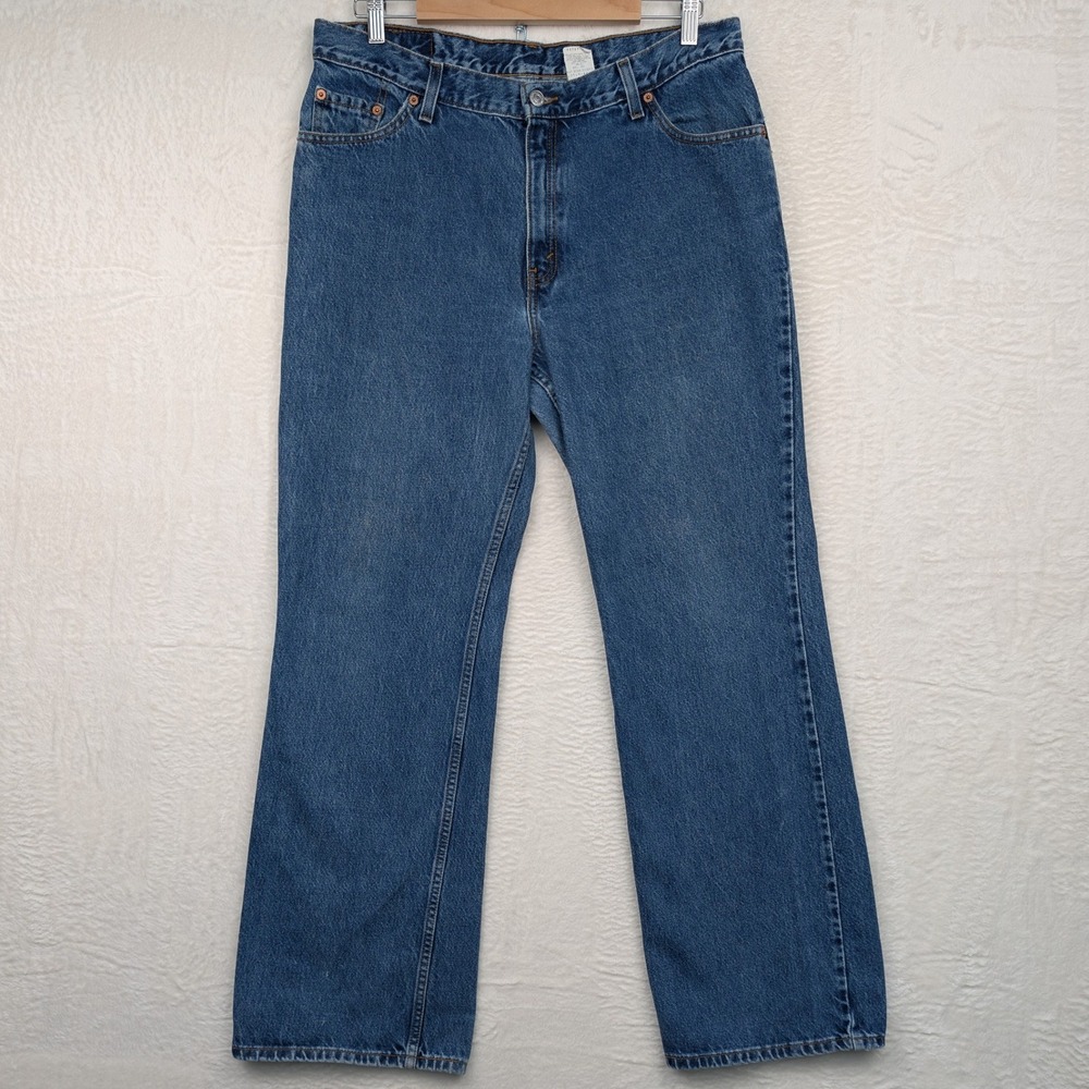 VTG Levi's 519 Jeans Women's 34x31 Blue Flare Low Rise Bootcut Medium Wash 90s